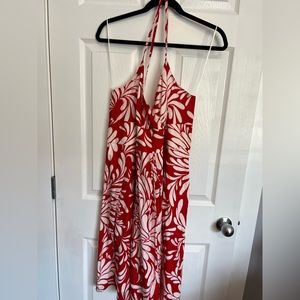 Red and white dress